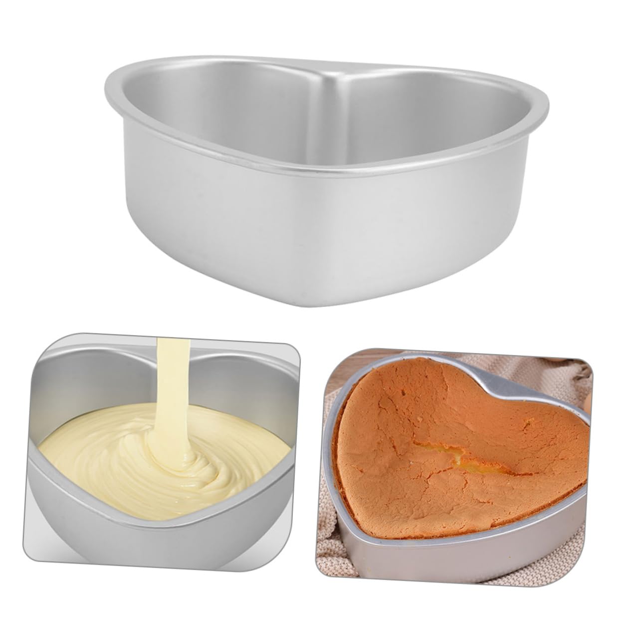 Cabilock 8 Pièces Moule à gâteau coeur moules à pâtisserie moules à gâteaux en forme de coeur Moule de cuisson moule à gâteau bricolage antiadhésif Fromage Positionner biscuit