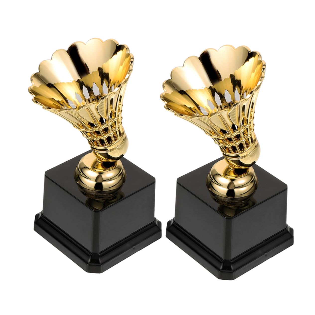 KICHOUSE 2pcs Badminton Trophy Model for Boys and Girls Competitions Award Decor Creative Sports Trophy for School Events and Celebrations Bright Color Design