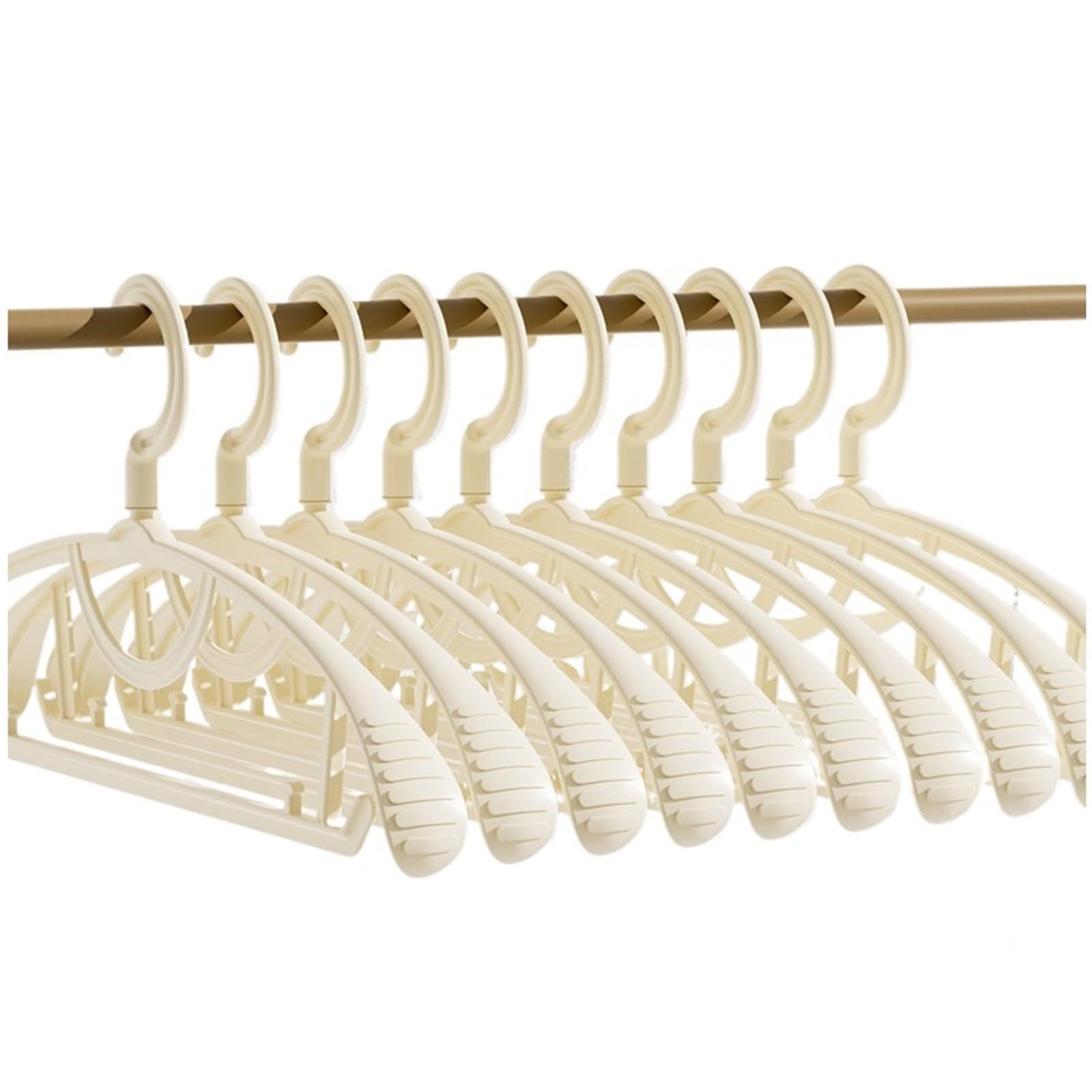 Hangers Hangers Multi-Functional Wide-Shoulder Non-Slip Drying Rack Thickened Clothes Support Coats Hanger(White,10pcs)