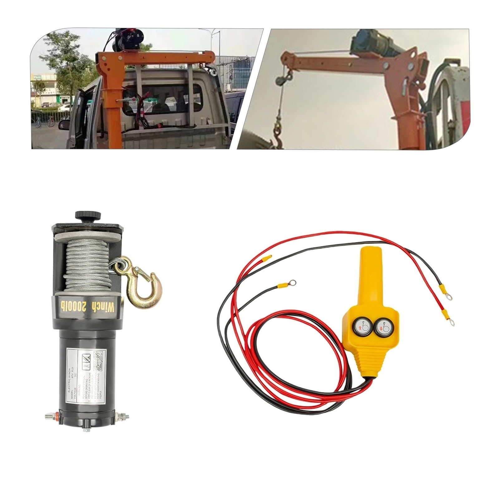 Verricello Elettrico, Paranco A Fune, 0,4 KW, Motore Con Telecomando, Altezza Di Sollevamento 6m, Portata 900 Kg Paranco Elettrico Telecomandato Argani