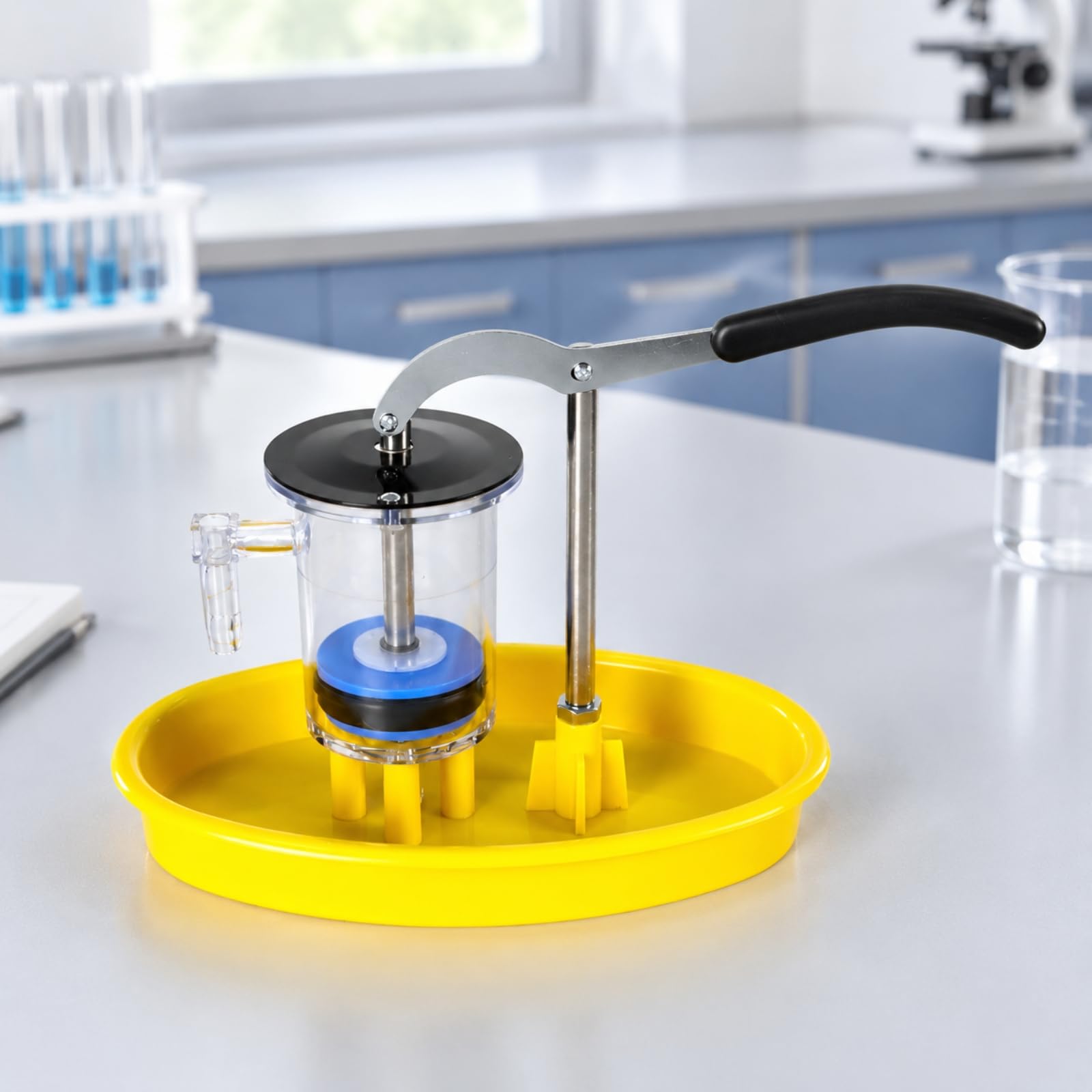 Modello Dimostrativo di Pompa a Pistone Manuale da Tavolo Pompa a Pistone Dimostrativa con Camera Trasparente Semplice da Usare per Studenti di Fisica