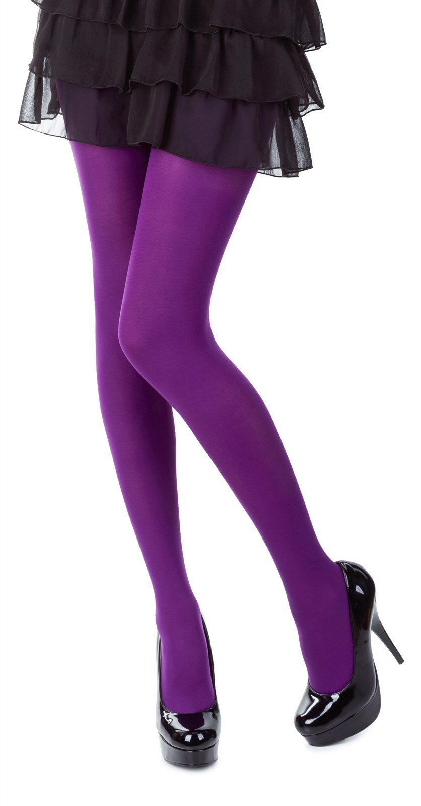 SENTELEGRI Colourful Opaque 40 Denier Tights, 23 Colours, Sizes S-XL (Medium, Violet)
