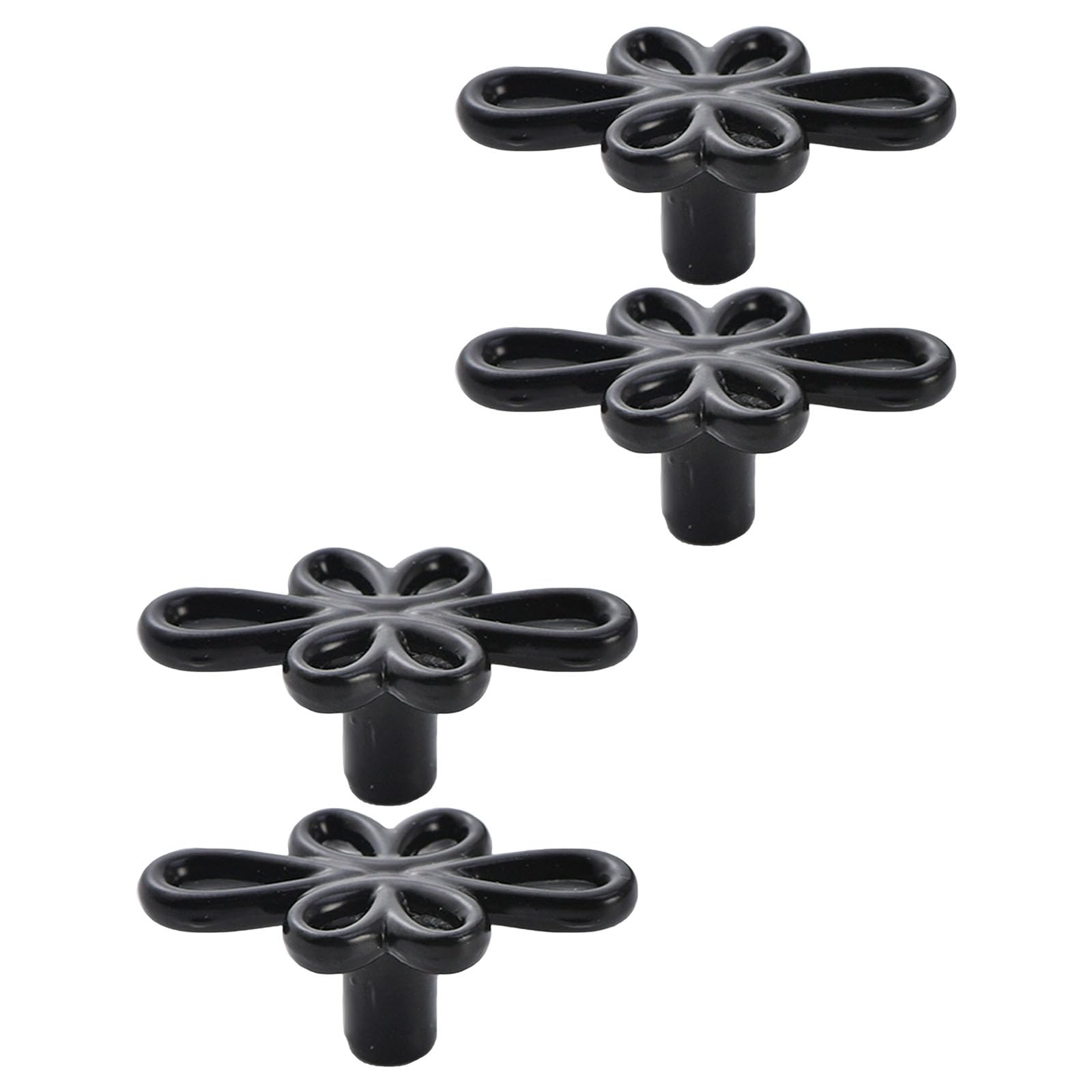 Tertioi Black 1 Vintage Bronze Finish Metal Mixture Drawer Pulls Flower Design Hardware Cabinet Wardrobe Metal Mixture Furniture Hardware