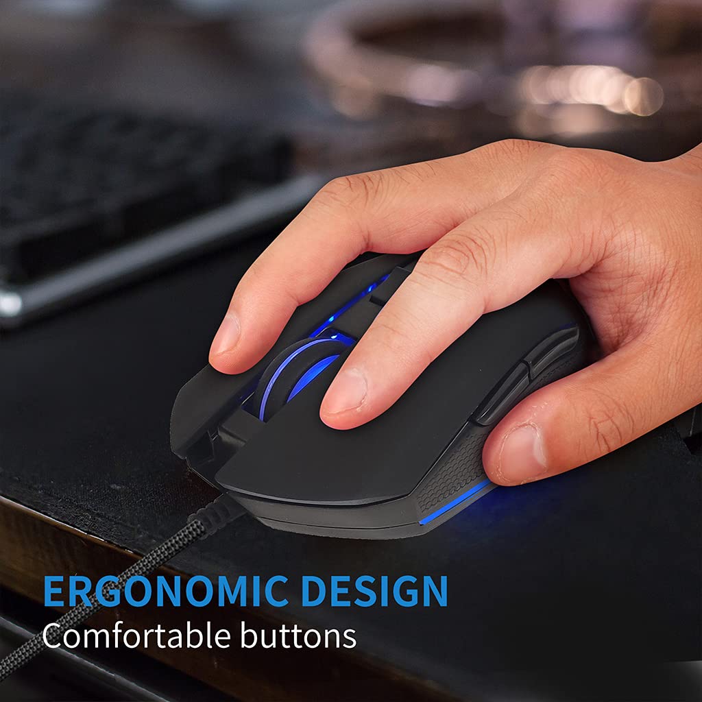 USB C Gaming Regolabile DPI 800-2400 Mouse Luce per PC Computer Portatile per Ufficio