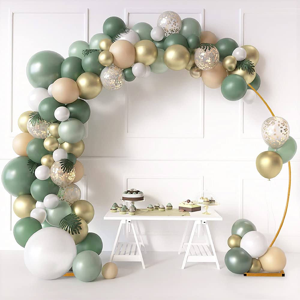 Arco de Globo Redondo, Anillo de Arco de Globo, Uso Interior y Exterior, Dorado Diametro 2.7M, para Decoracion de Cumpleaños, Bodas, Aniversarios