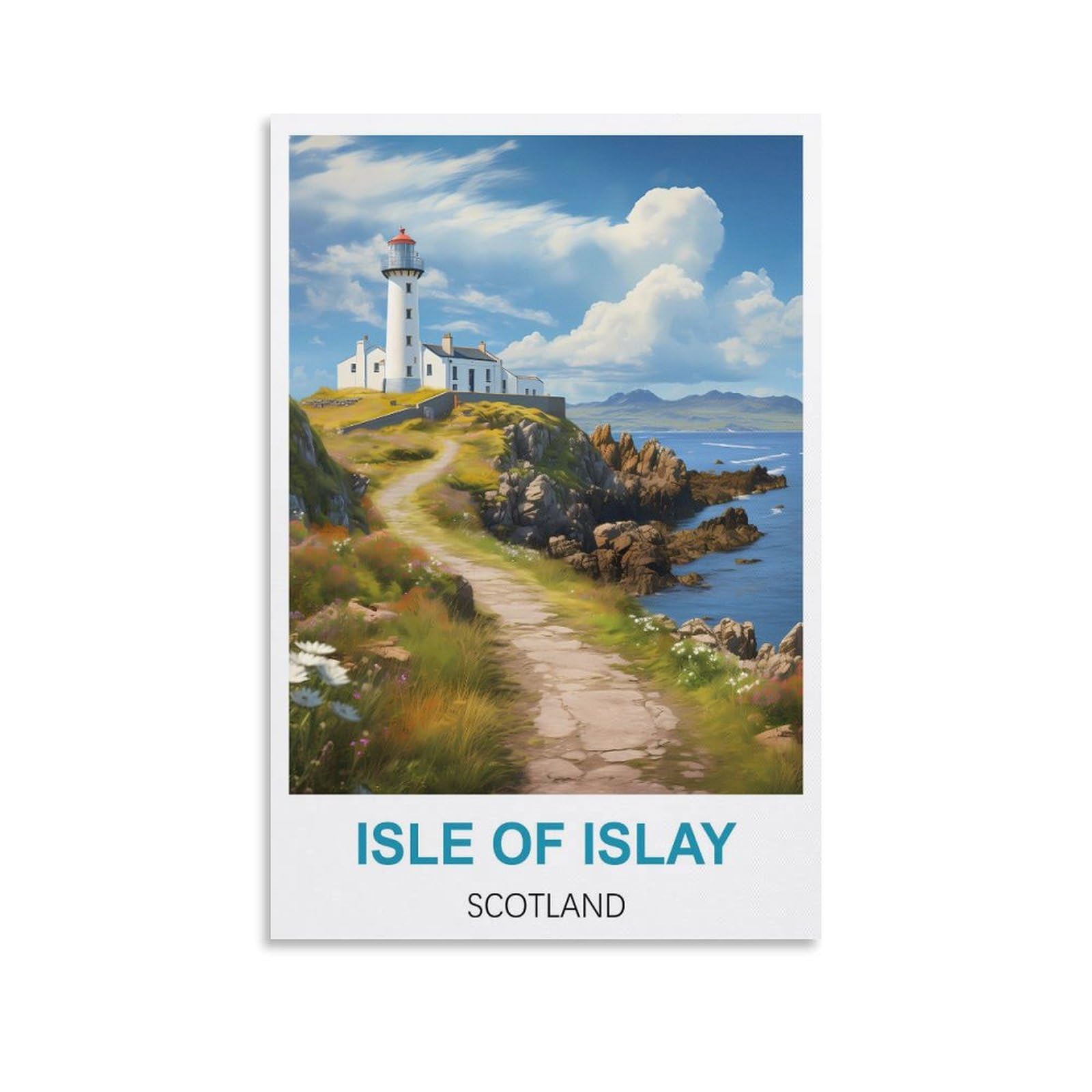 Vintage Metal Tin Sign,Isle of Islay Scotlands Vintage Signs Home Kitchen Rustic Travel Metal Signs Wall Art Decor 15x30cm