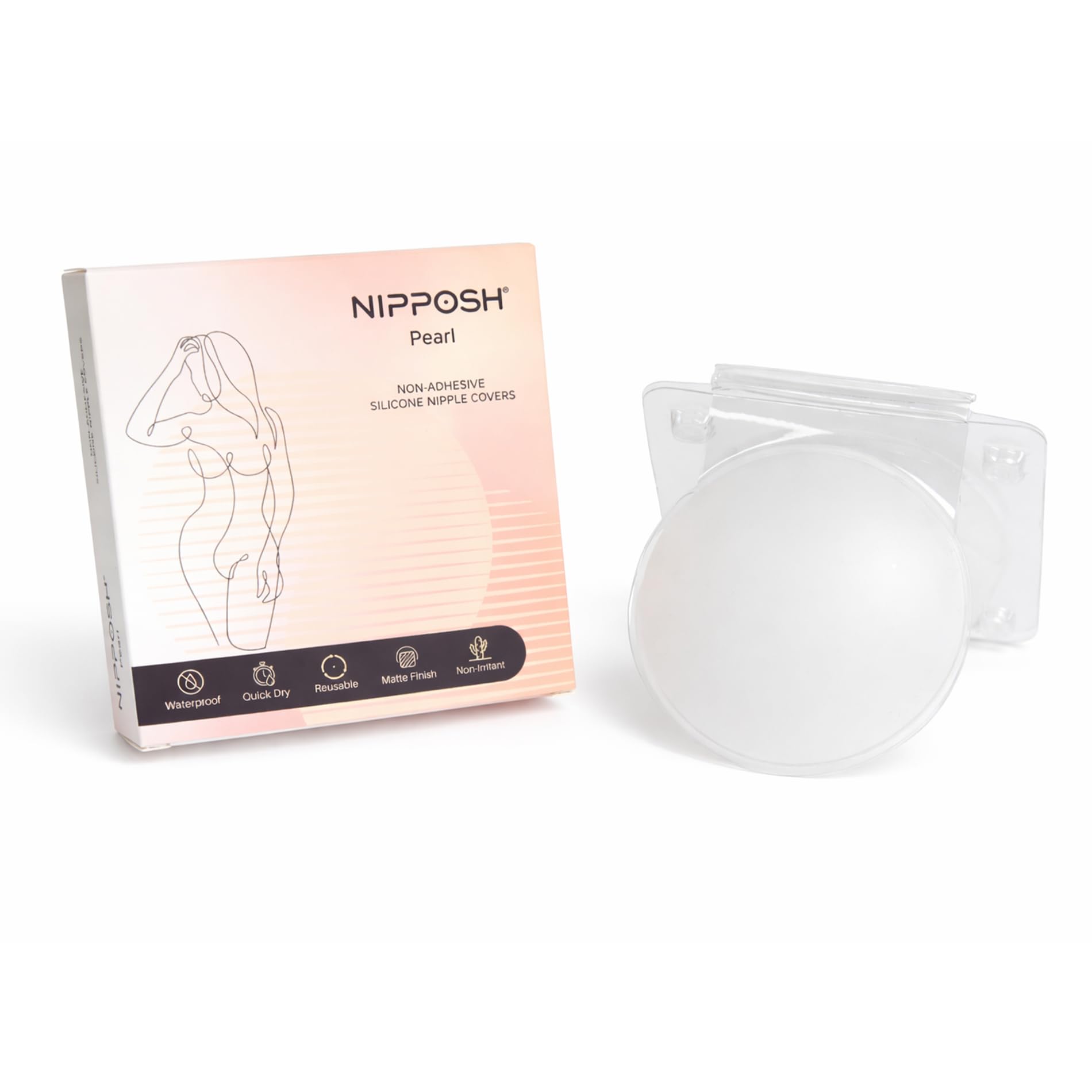 Pearl Non-Adhesive Nipple Cover - Reusable Over 300 Times | Hypoallergenic & Gentle on Sensitive Skin | Soft, Lightweight, Comfortable Cover for Women | Discreet & Durable for Daily Use-image-12