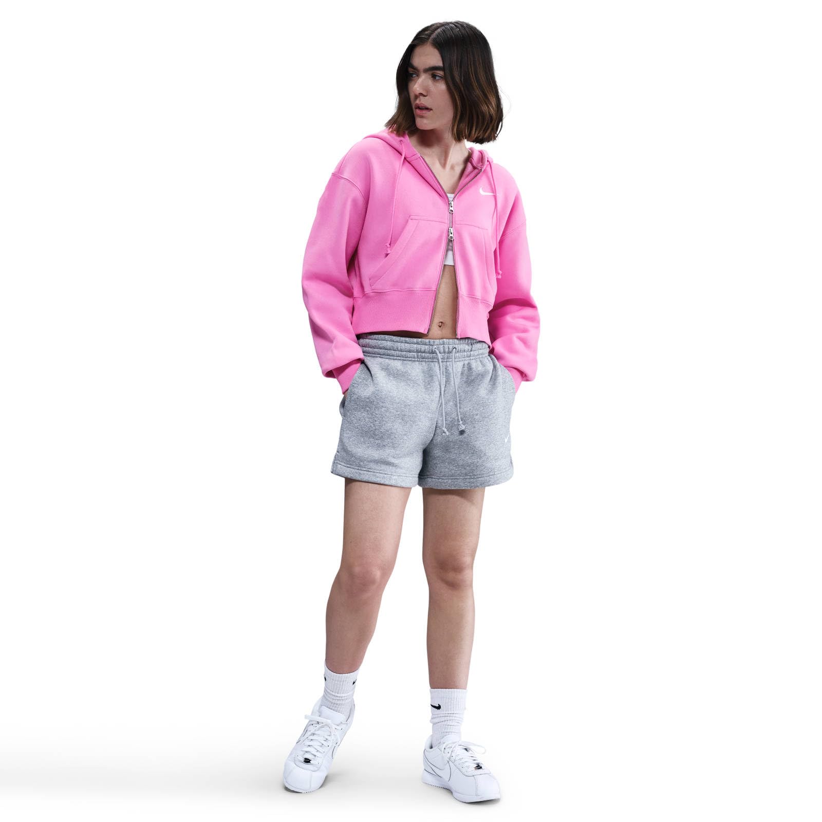 Nike Nike Sportswear Phoenix Fleece Kapuzenjacke Mit Verkürztem Schnitt Und Weiter Passform Für Damen Veste à Capuche Femme