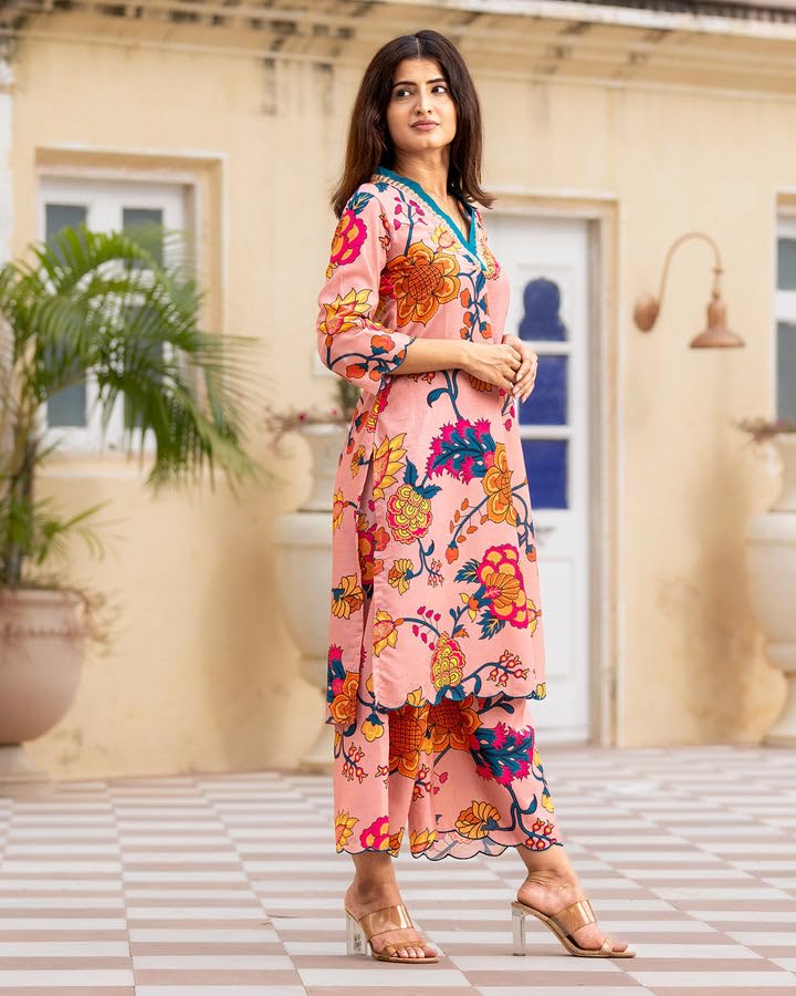 Lookmark Kurta Set Your Passport To Effortless Chic Step Into Ethnic Glamour With Our Printed Kurti Pant Sets Pink