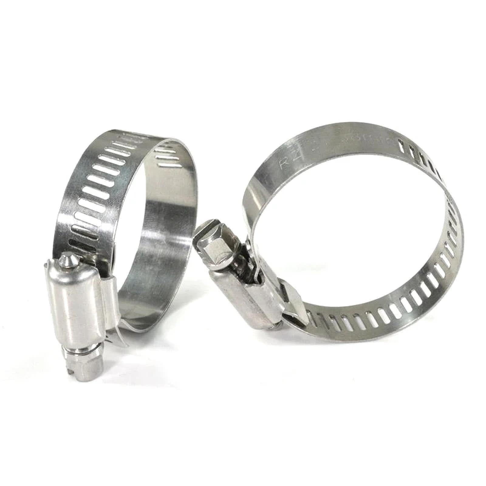 Abrazadera de manguera de acero inoxidable 304 ajustable de 8 a 152 mm con tornillo sin fin, herramienta fija para manguera (46-70 mm)
