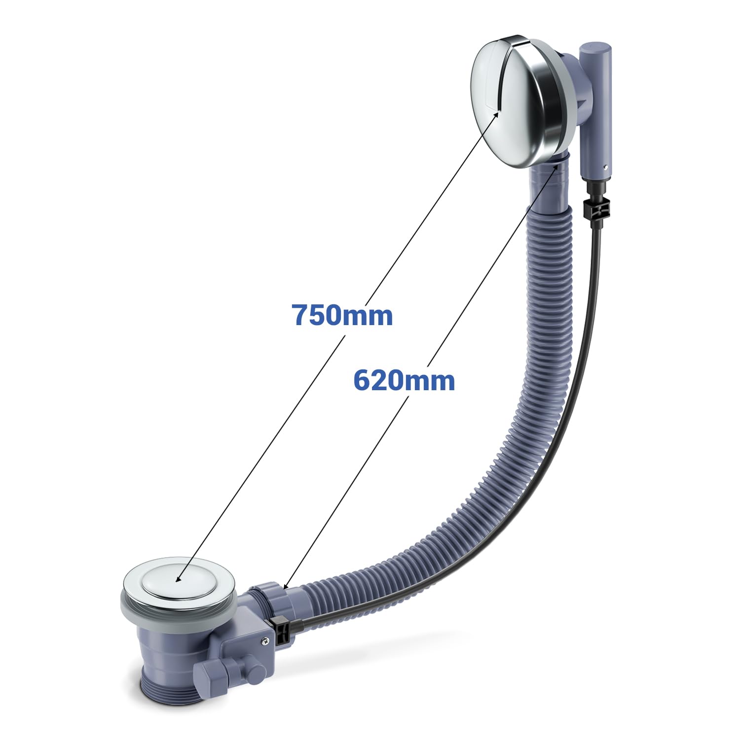 AQUADE Juego de desagüe para desagüe de lavabo y lavabo, con desbordamiento, desagüe y desagüe