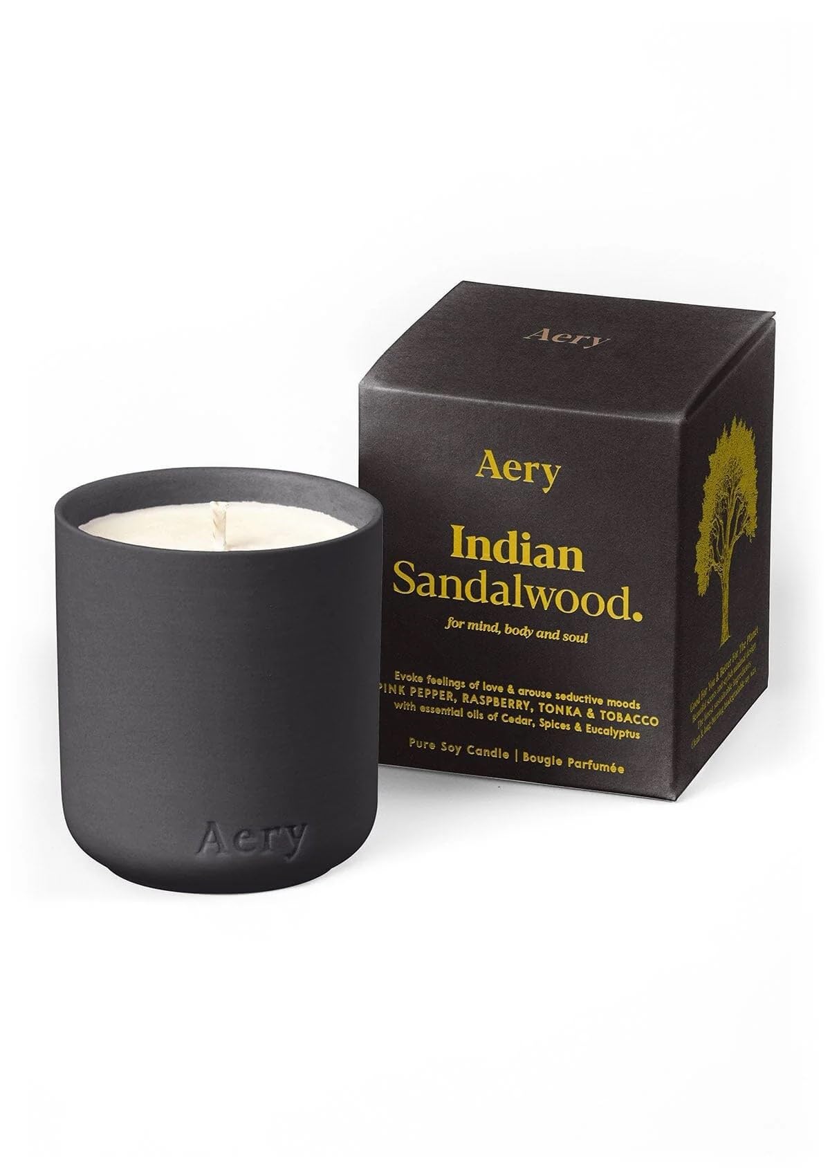 Aery Indian Sandalwood Votive Soy Wax Candle - Sandalwood, Raspberry & Tonka With 100% Plant Based Wax & 25 Hour Burn Time (130G)