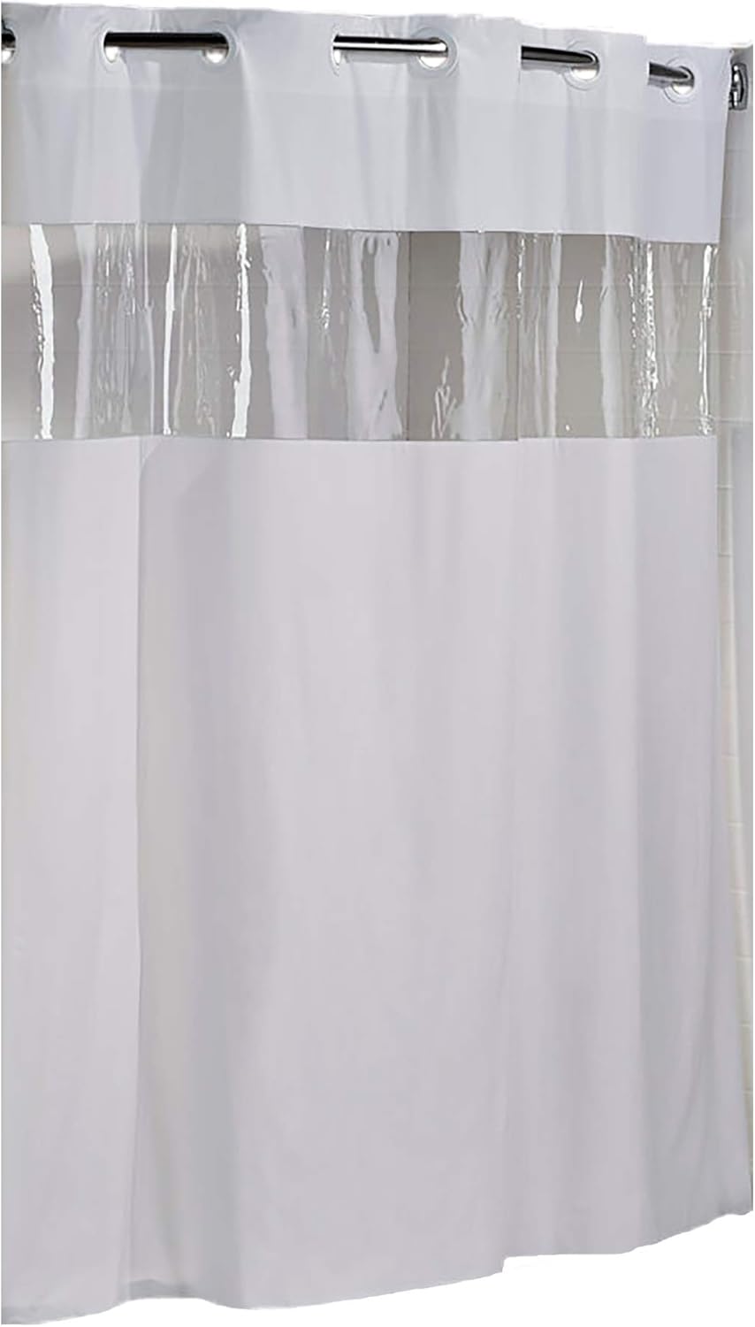 Hookless Vision Vinyle Shower Curtain - White