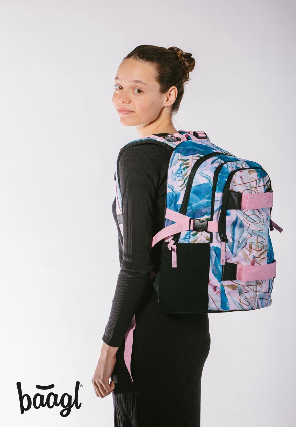 Baagl Zaino per la scuola per ragazzi e ragazze adolescenti – Zaino per skateboard – Zaino per bambini con scomparto per computer portatile e cintura toracica