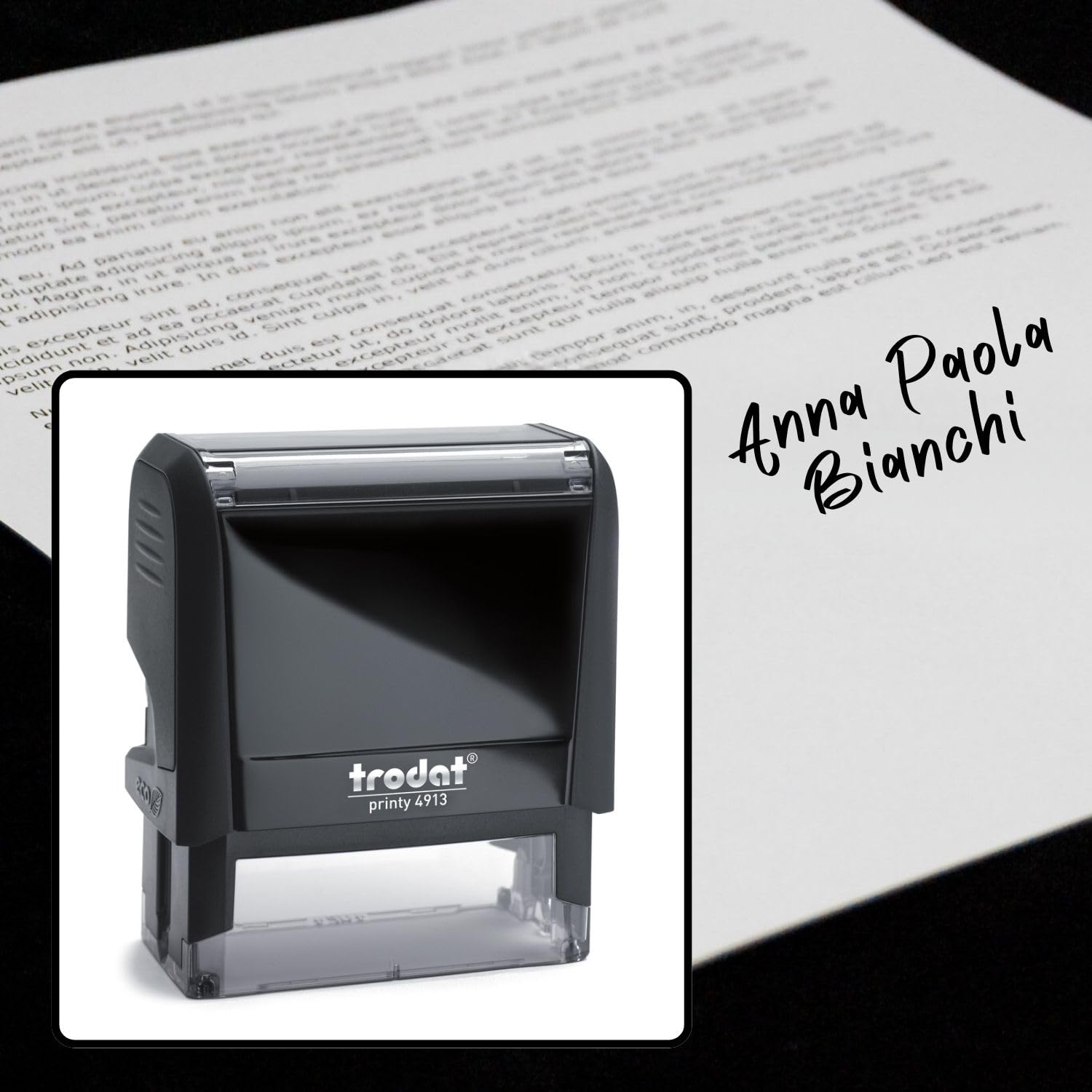 Timbro Autoinchiostrante Trodat Printy 4911 Per Firma - Nero, 38x14mm, Ricaricabile - Foto 12