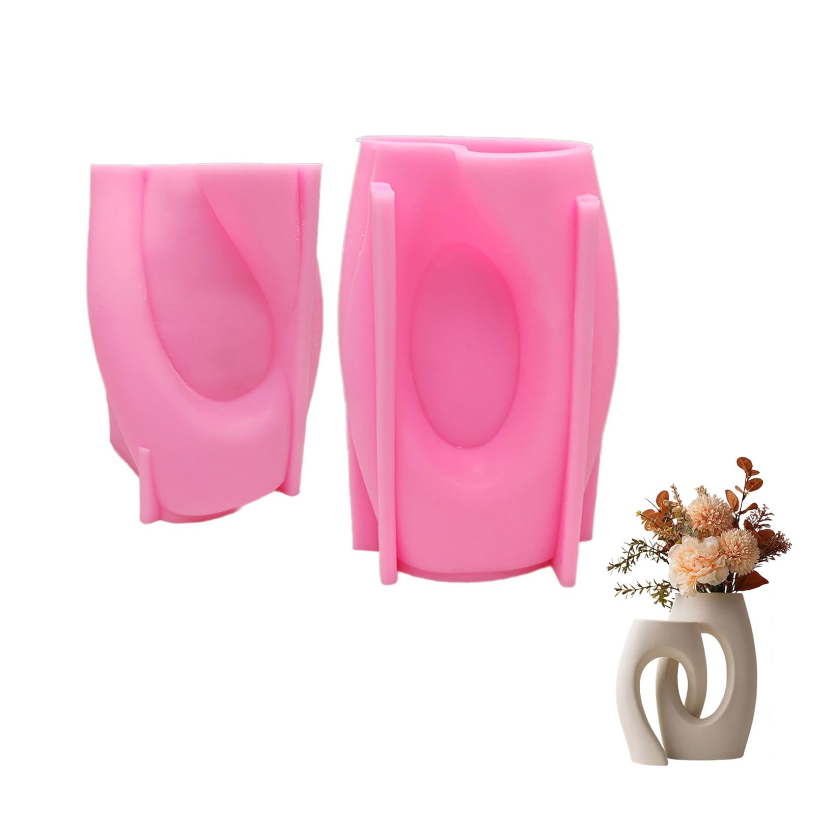 NEWFT Creative Vase Resin Silicone Mold for Handmade Flower Pots Pen Holder Concrete Cement Gypsum for Table Decorations