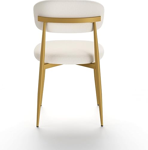 Miniatura 9 de Set of 2 Dining Chairs, Modern Kitchen Chairs with Soft Padding, Farmhouse Restaurant Chairs with Curved Backrests and Metal Legs, Table & Chair