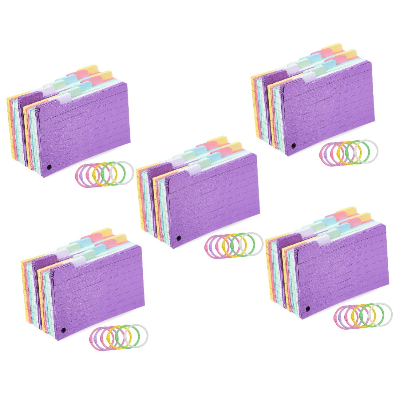 EXCEART Lot De 5 Fiches De Vœux Avec Lignes Lignées Cartes Mémoire Perforées Fiches Détude Pour 300 Feuilles X 5