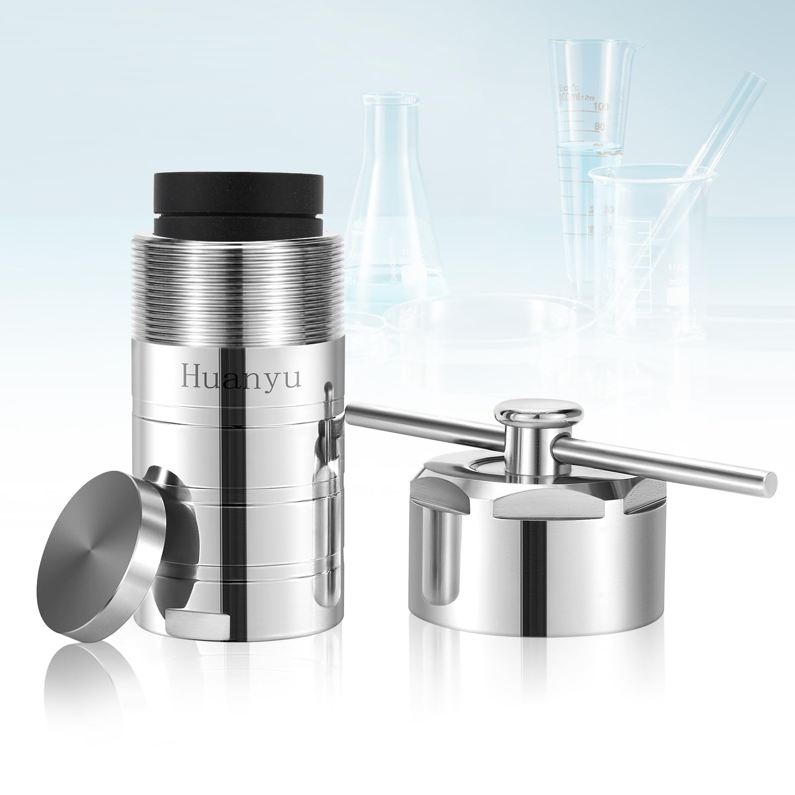 Huanyu Reactor autoclave de síntesis hidrotermal 250 ℃ 4MPa con recipiente forrado de PPL para laboratorio (50ml)
