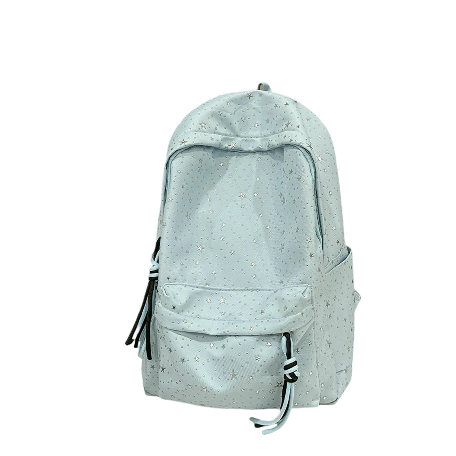 Hsqfcbd Blue School Bag Backpack For School, Nylon Fabric Laptop Compartment And Multiple Pockets Middle High College Students