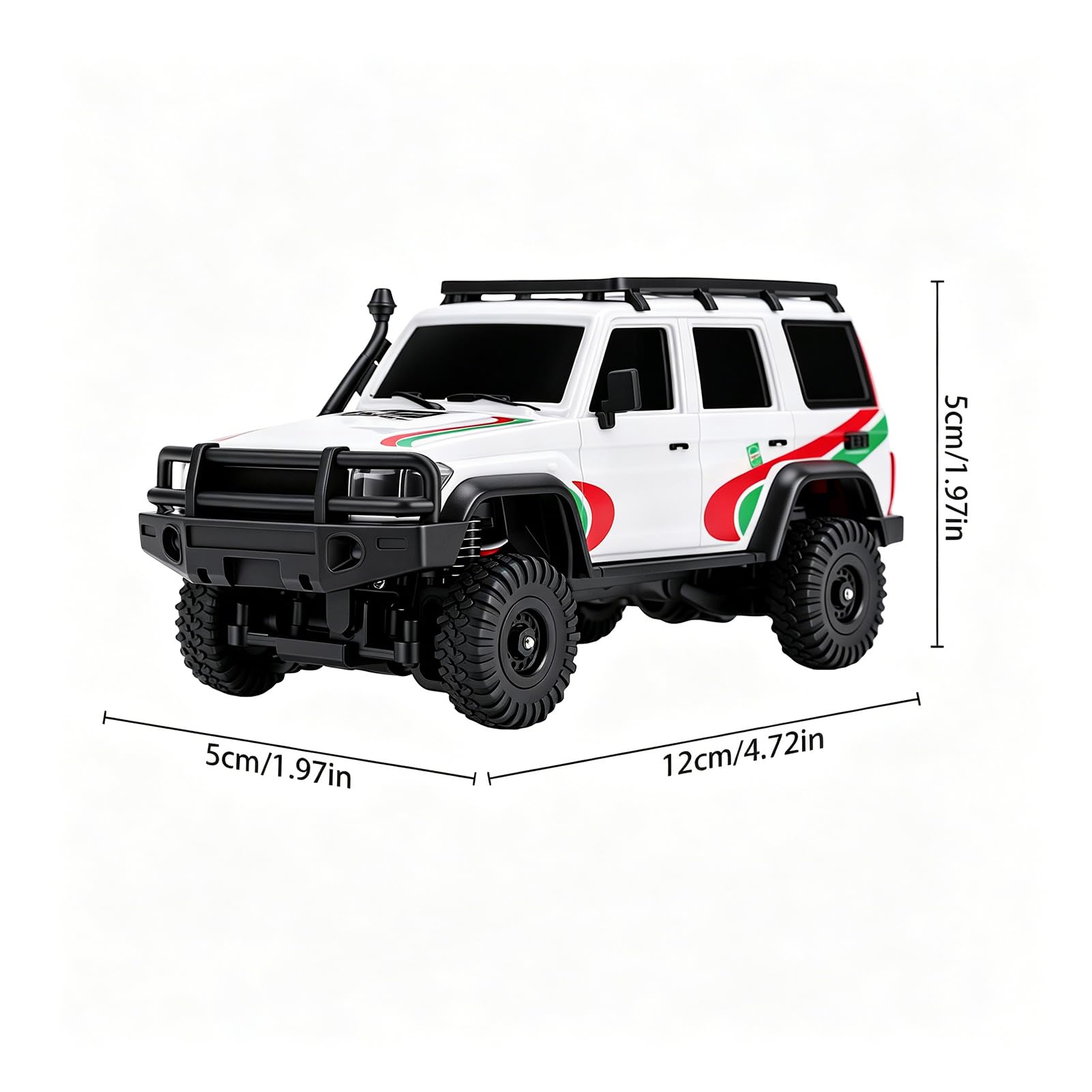 Auto fuoristrada radiocomandata in scala 1:43, auto radiocomandata 2,4G completamente proporzionale con luci LED, crawler elettrico controllato tramite app, per adulti, portata 40 m