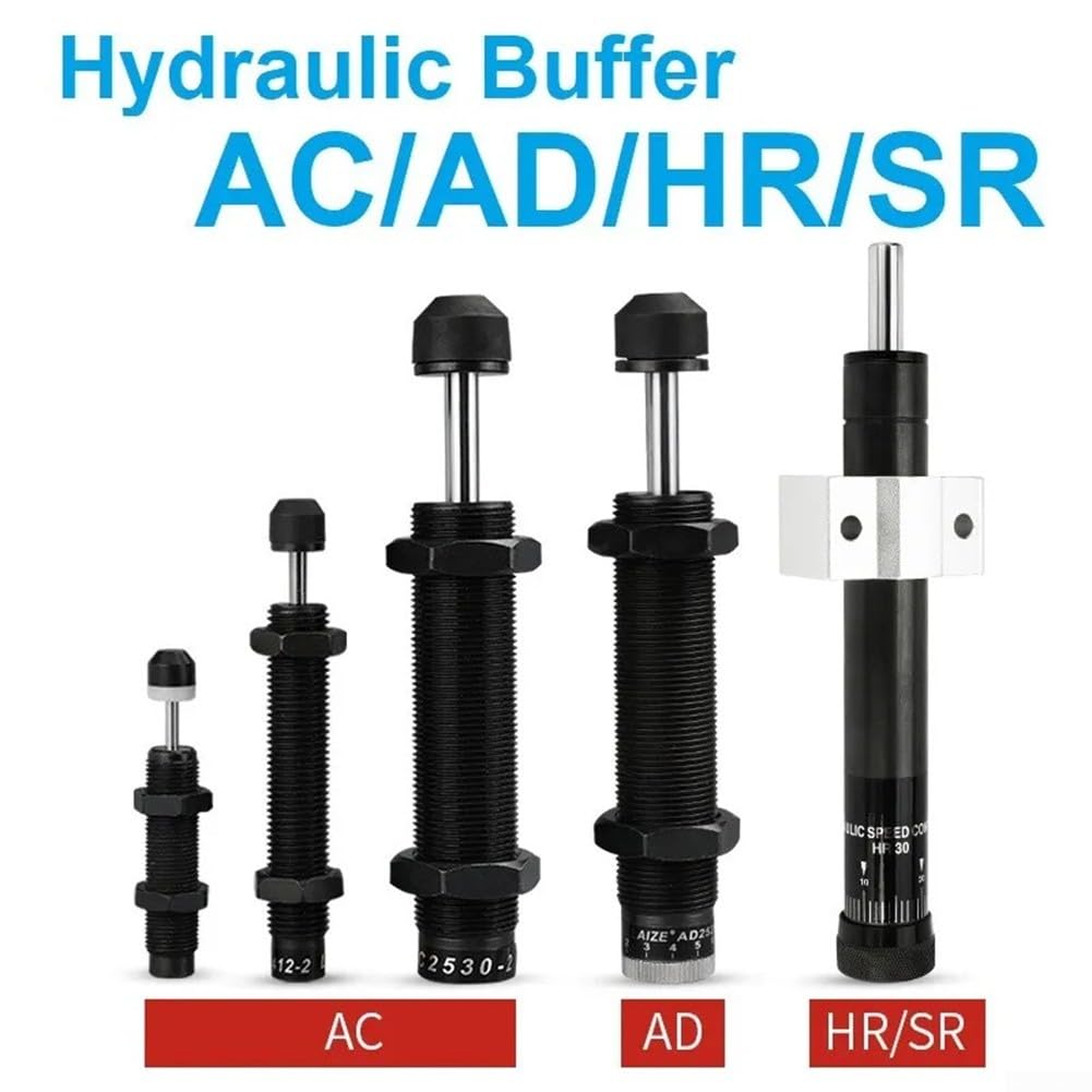 Produktbild von Hydraulischer Stoßdämpfer AD1425 – Verstellbar, Aus Kohlenstoffstahl & Edelstahl, Für Automatisierungsgeräte, Hub 8-10 Kg, Temperatur -10 Bis +80 °C