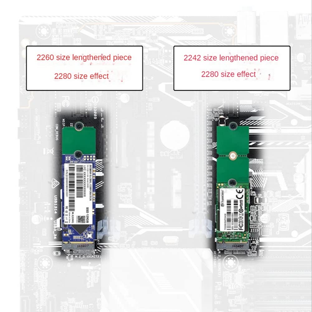 NGFF NVME .2 Extended Bracket 2230 bis 2242/2260/2280, 2242 bis 2280, 2260 do 2280 adapter transferowy