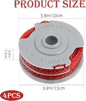 4PCS Strimmer Spool Compatible with Flymo, Strimmer Spool Line, 1.5mm Standard Double Autofeed Nylon Spools for Flymo, Replace of FLY021, Compatible with Flymo Power/Mini/Trim Grass Trimmer