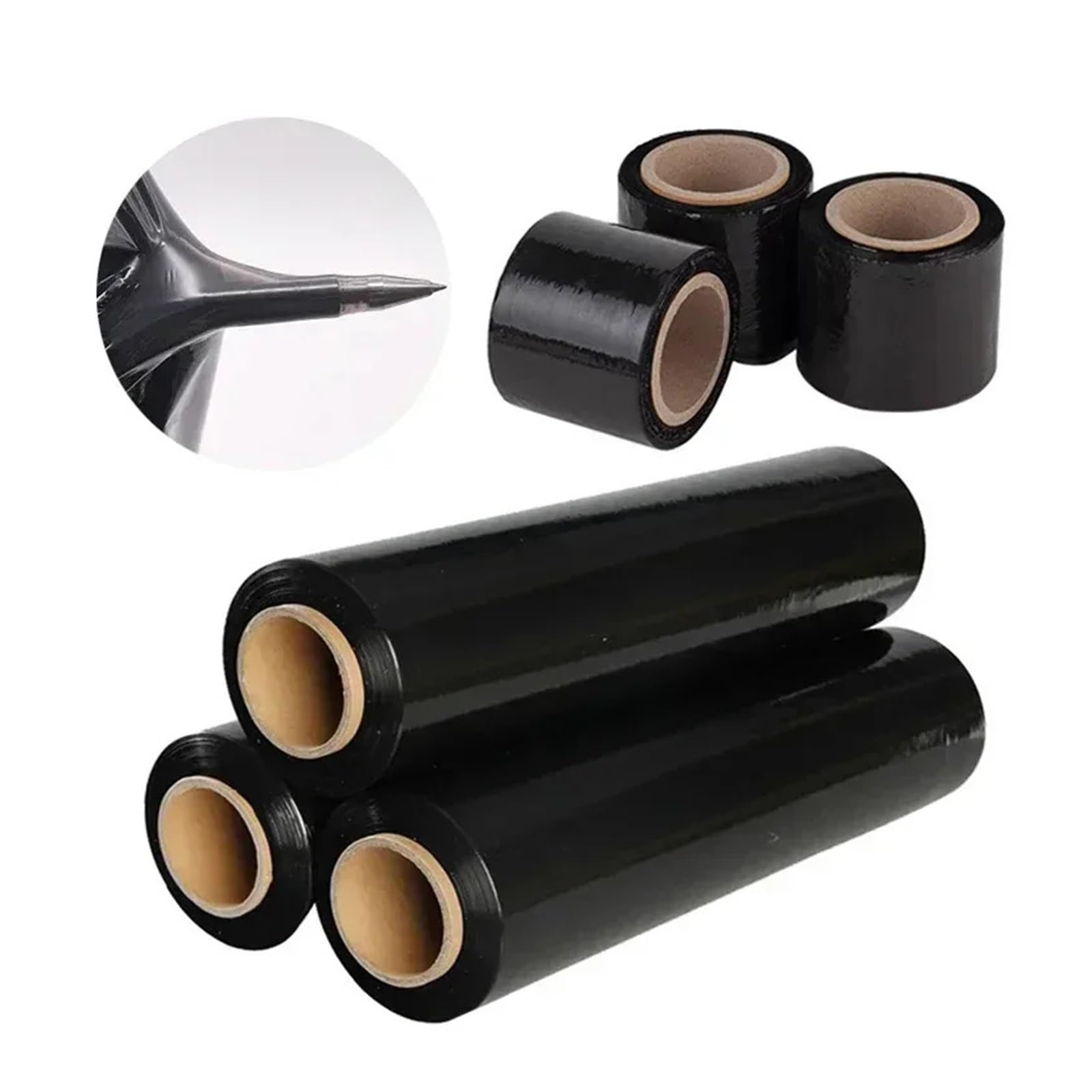 Wytrzymałe rolki do owijania palet, Folia stretch do pakowania Nowy materiał Mocna ochrona przed rozciąganiem Prywatność(8cmx200m 2pcs)