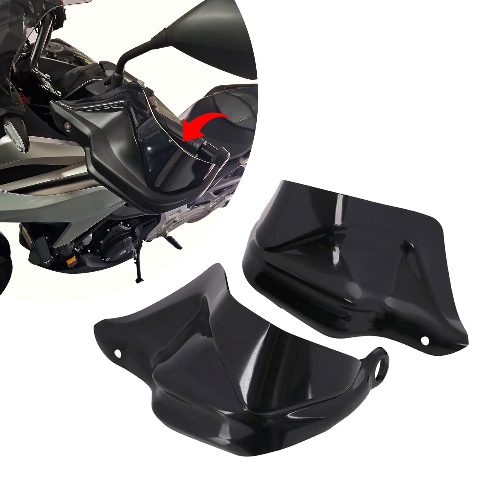 Paramani Moto in Plastica ABS Antivento per NC700X 750X 2014-2018 Nero ADV | Protezione Mani dal Vento, Struttura in Plastica ABS, Uso Adventure e Touring, per NC700X 750X CB650F CTX700 2014-2018