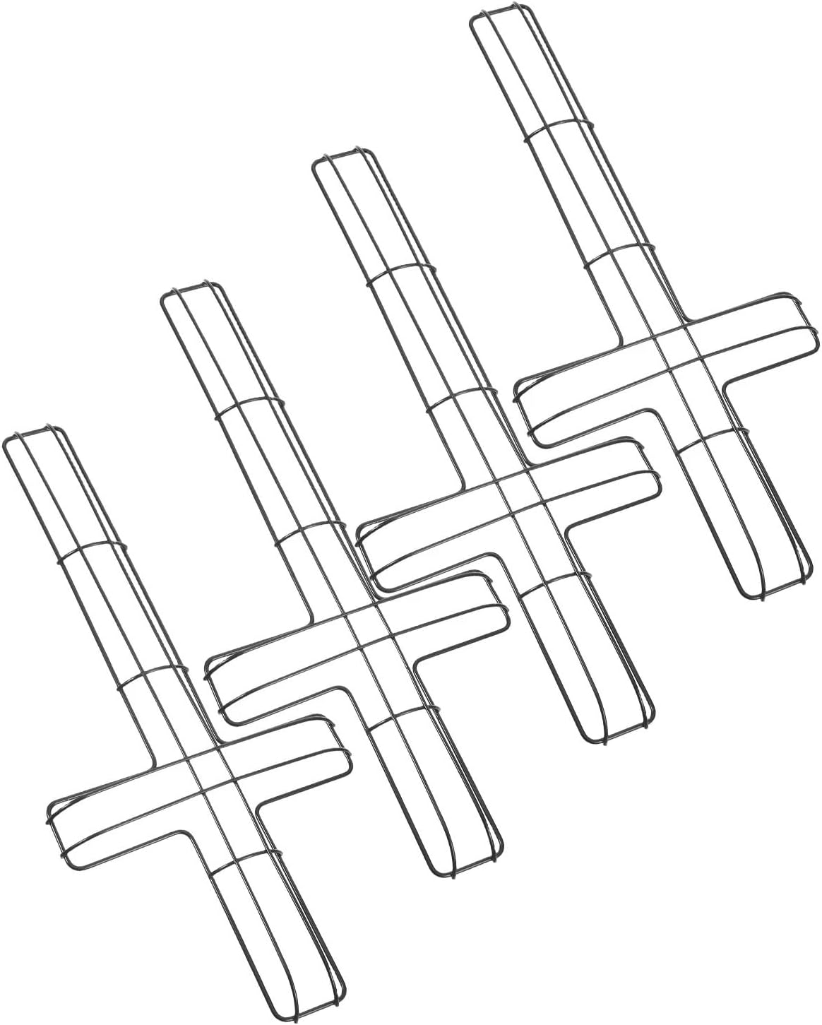 4Pcs Cross Shaped Iron Wreath Frame Metal Wire Flower Ring Wall Mounted DIY Form for Holiday Indoor Outdoor Use