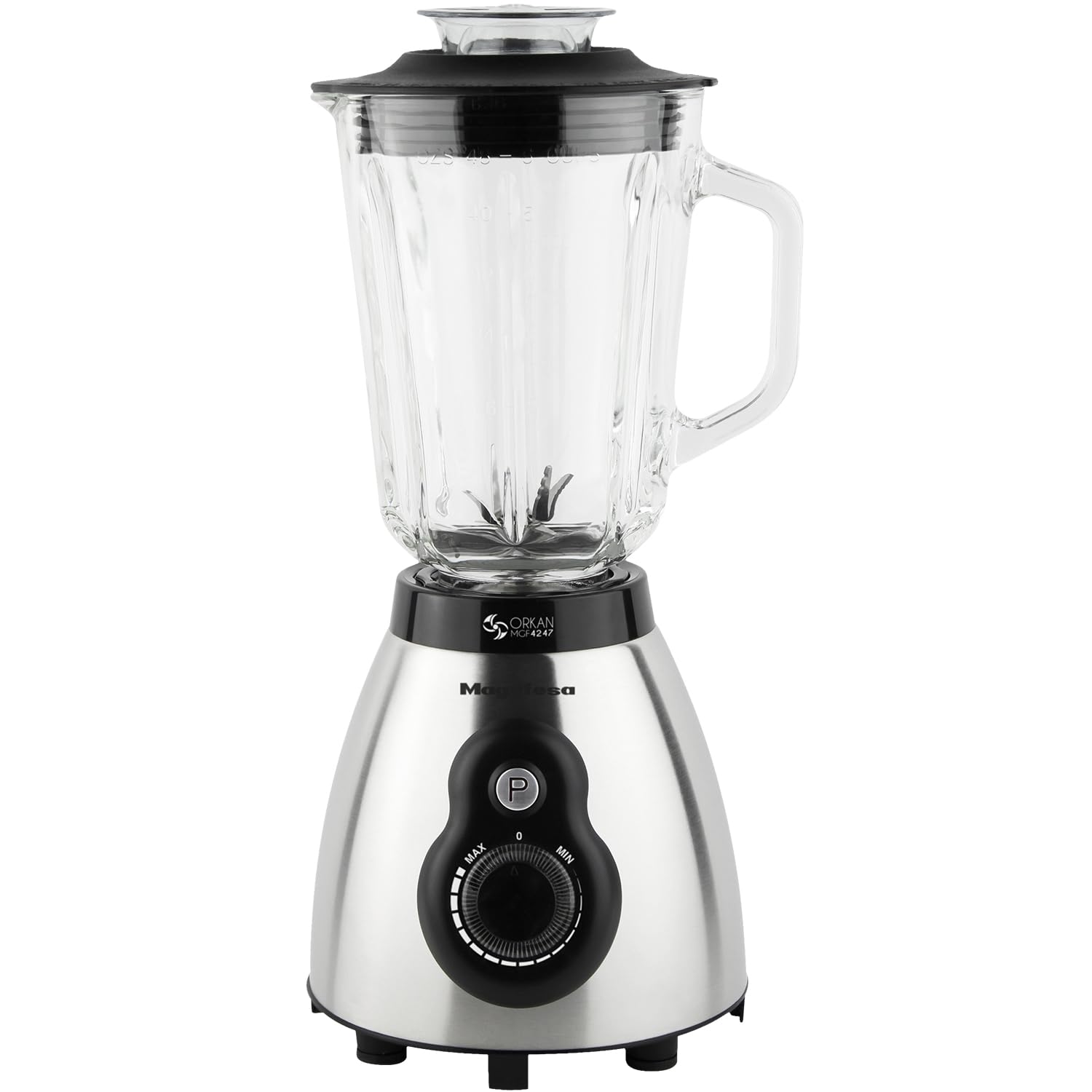 Magefesa Orkan - Batidora de Vaso, 1000W, 1,5L, Selector de Velocidad, Sistema de Bloqueo, Base Antideslizante, Cuchillas de Acero Inoxidable