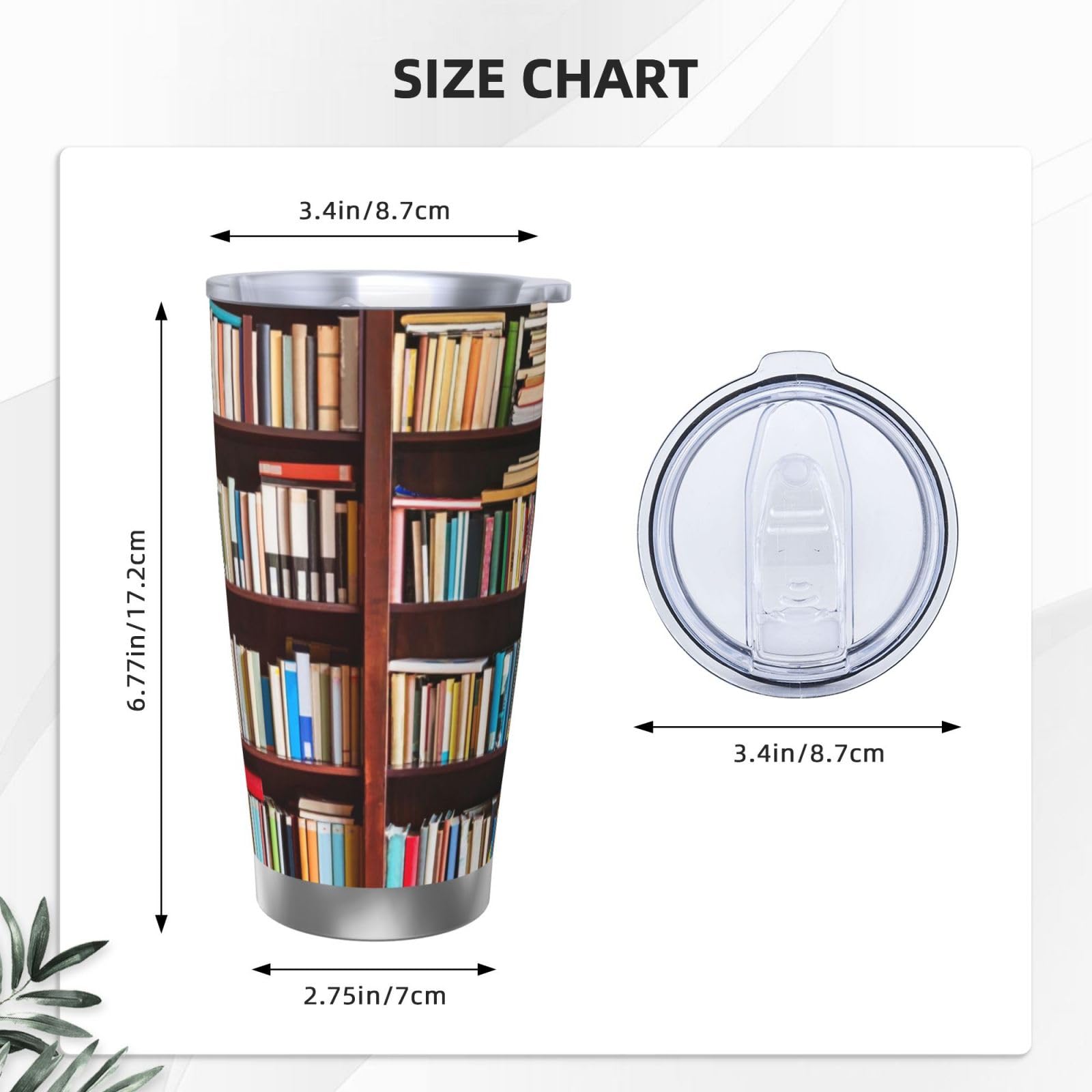 Tazza portatile dell'acciaio inossidabile della tazza dell'automobile della tazza dell'automobile stampata dei libri 20oz