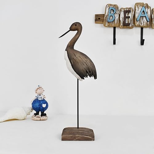 Miniatura 2 de Estatua de pájaro de madera, decoración náutica, escultura decorativa de pájaros marinos, figura de mesa de madera, decoración temática de playa