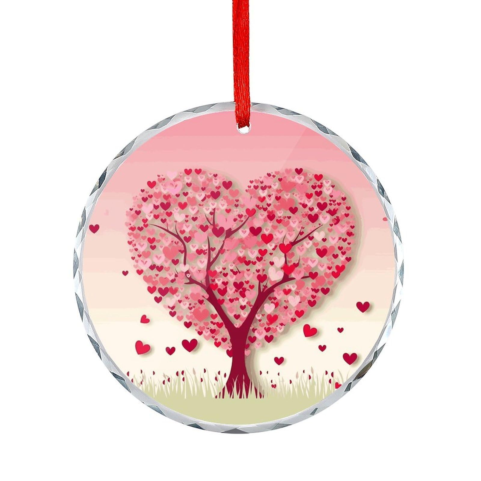 Btcowzrv Style Heart Tree1 Round Ornament Hanging Pendant Decor