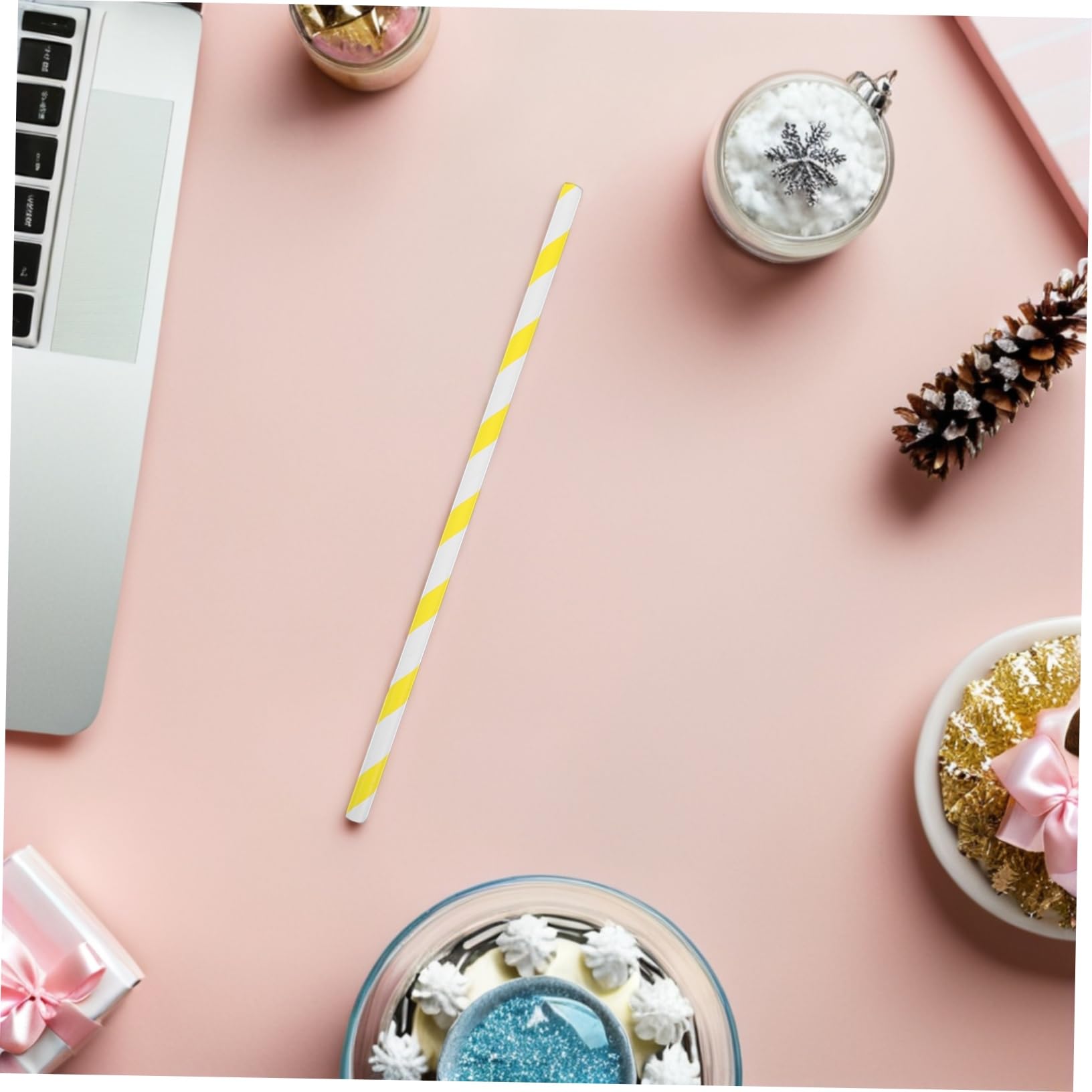 Mikikit 150 Piezas Palitos de Papel de Malvavisco para Piruleta Palitos de Papel de Malvavisco Comerciales para Algodón de Azúcar para Decoración de Cupcakes y Fiestas de Cumpleaños