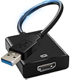 Herfair USB to HDMI Adapter for Monitor USB A 3.0 to HDMI Screen Converter 1080P Full HD Video Display Connector Compatible with Windows 11/10/8/8.1/7 and MacOS System (Black, Driver Needed)