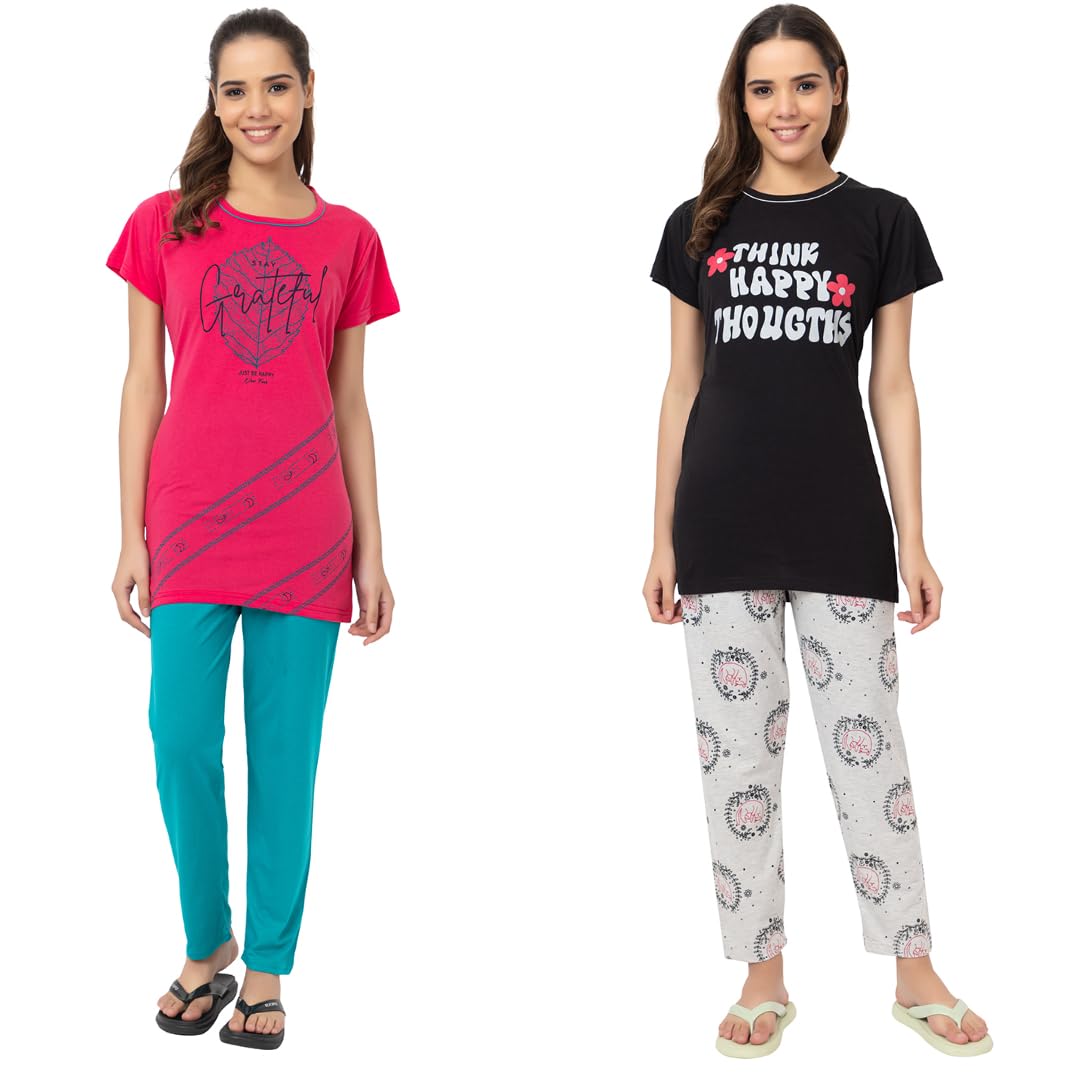 us reload Women’s Cotton Night Suit Set | Soft & Comfortable Top & Pajama Sleepwear for Women & Girls | Breathable Nightwear & Loungewear | Stylish Home & Sleep Outfit-picture-28