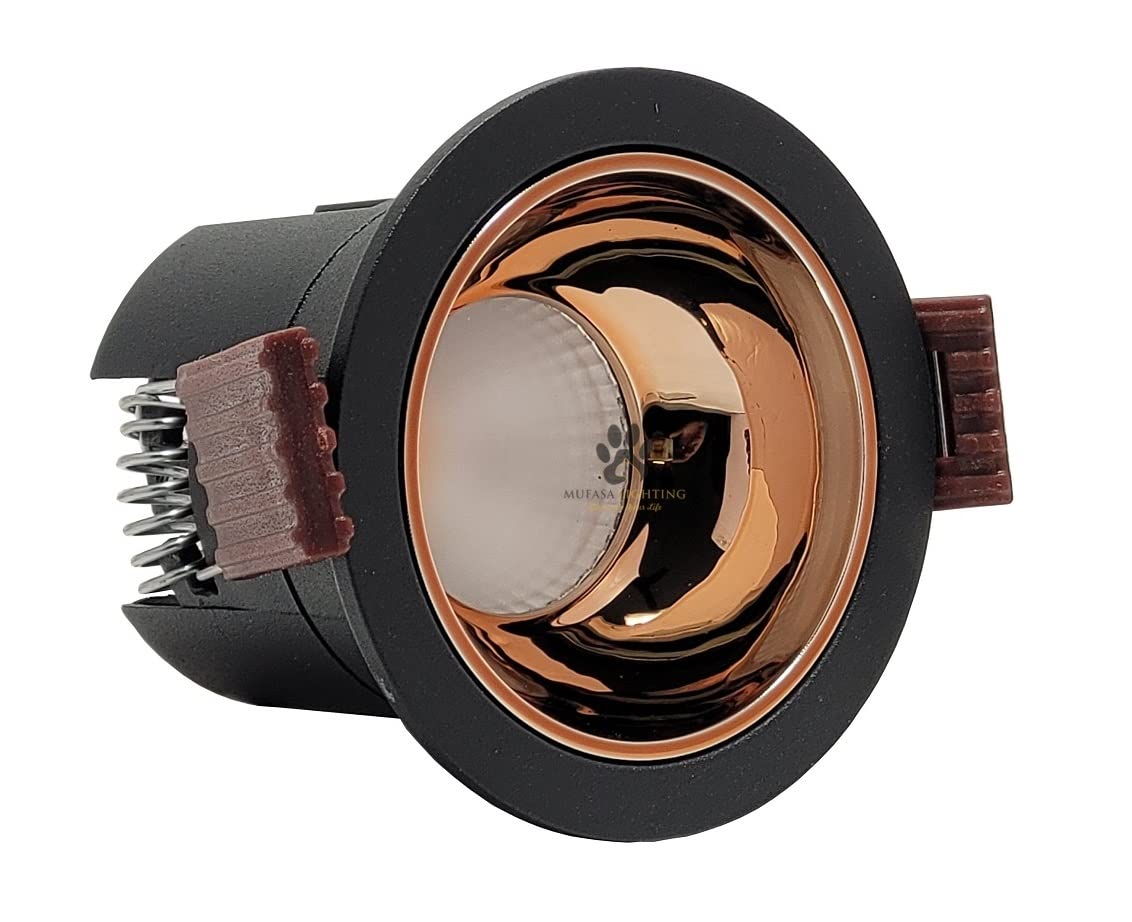 Mufasa 6 Watts Black Body Gold Reflector LED Ceiling COB Spot, Focus, Down Ceiling Light, Round (Warm White)-image-32