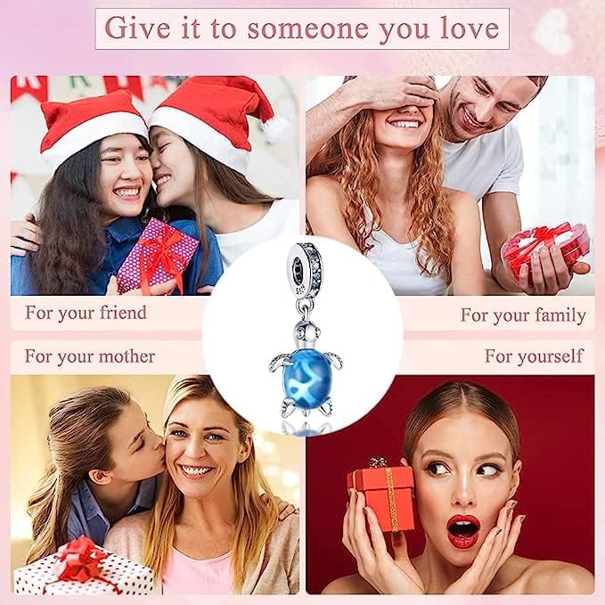 LNQOBU Happy Life Pendant Charm Bead Fits for Charm Bracelets - 925 Sterling Silver Dangle Pendant Bead for Woman(With one Spacer Beads Charms) - Image 5