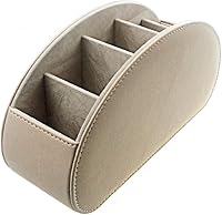 Vista 5 de Organizador de control remoto de piel con 5 compartimentos espaciosos