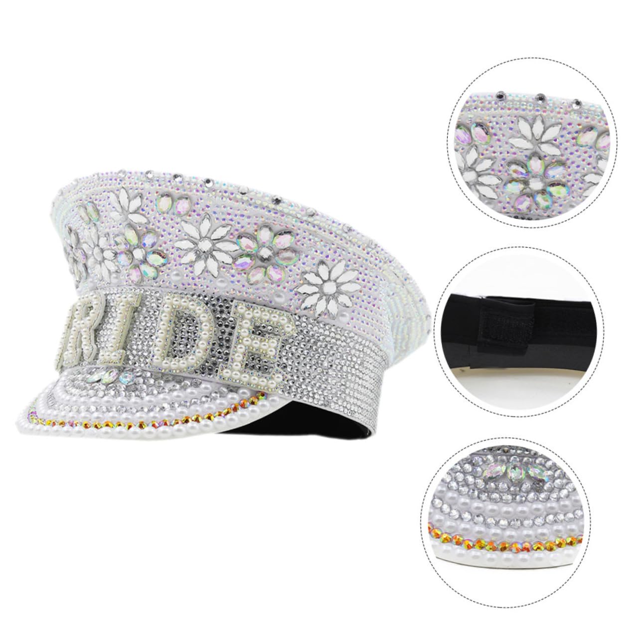 SUPVOX Sombrero de Novia Brillantes, Talla Única Ajustable para Despedida de Soltera y Fiestas, Accesorio Elegante para Fotografía y Evento Especial