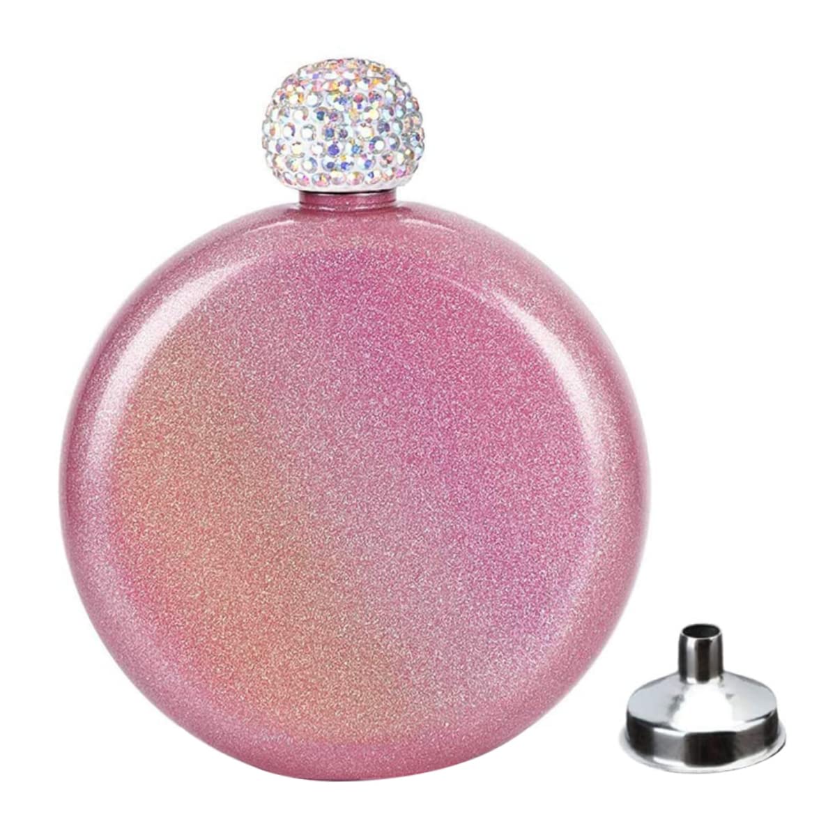 Hintyne Ladies Liquor Flask Women Hip Flask Stainless Steel Ladies Mini Whiskey Glitter Wine Bottle 5oz