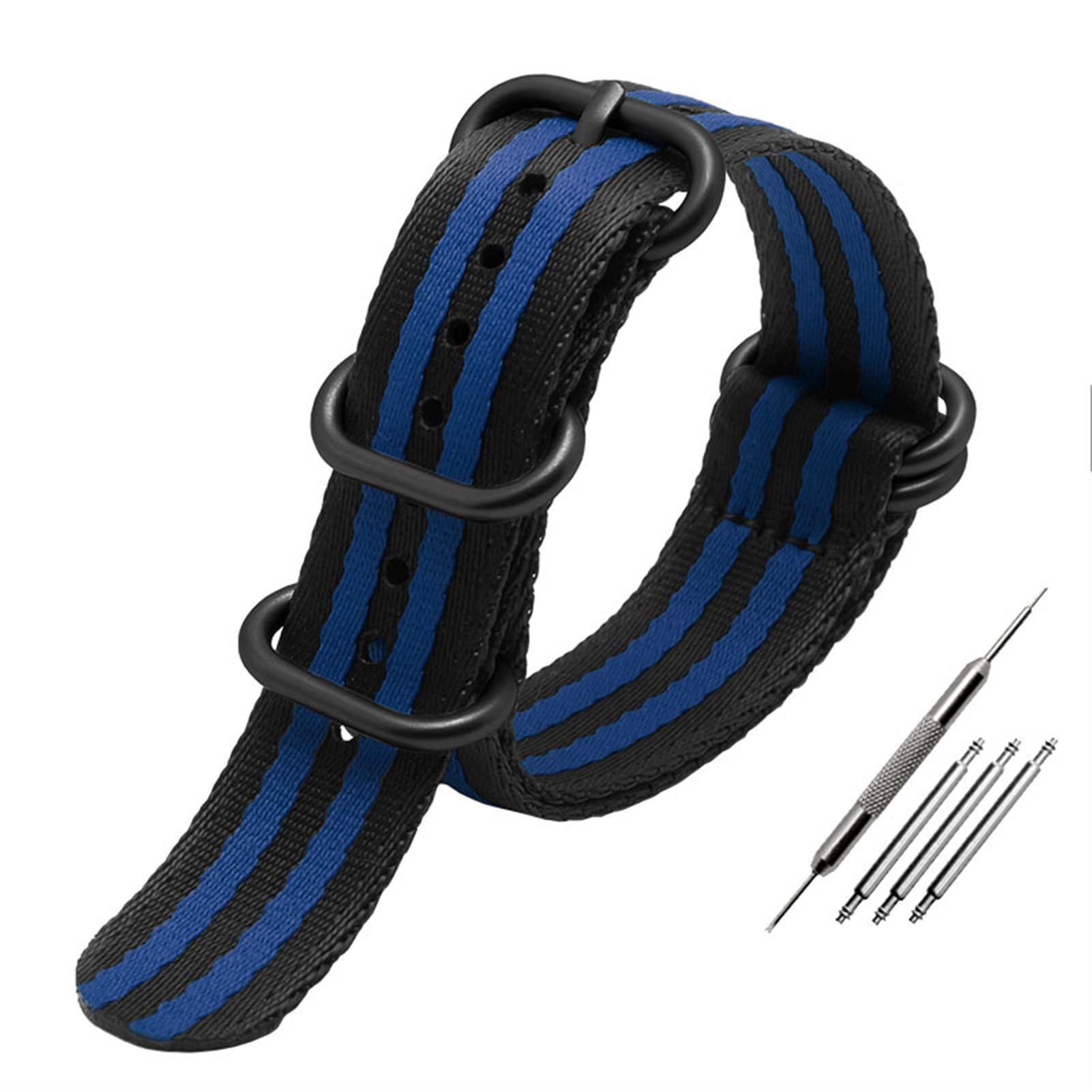 Correa de lona multicolor tacto sedoso y cierre A6black 22mm 8