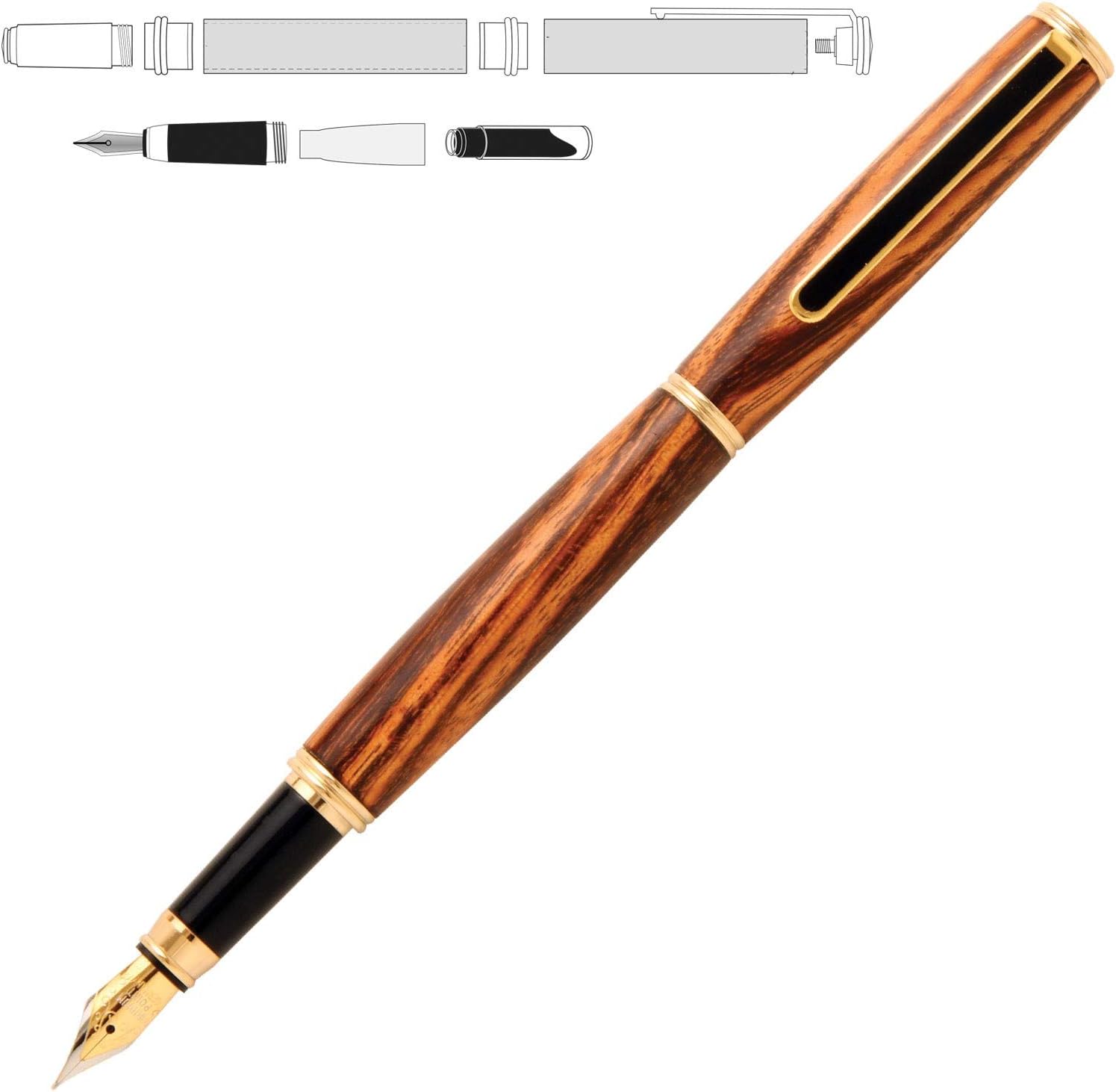Penn State Industries PK10FP2 Gold Traditional Fountain Pen Kit