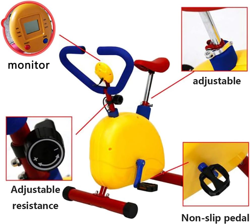 Kid Stationary Bike, Fun and Fitness Exercise Equipment for Kids Children Indoor Outdoor Sports Bike, Suitable for 3 to 8 Years Old Kids