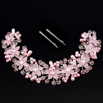 Toyvian 4pcs Rhinestone Hair Combs Floral Bridal Headpiece Crystals
