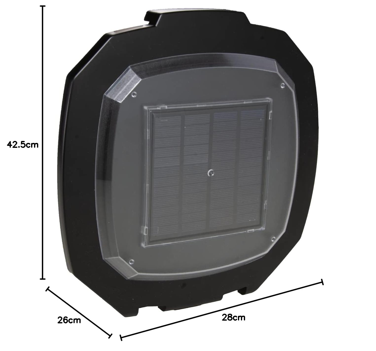 AquaForte Podajnik wędkarski 6 litrów solarny, 1-6 karmienia/dzień, czas karmienia do 20 s, rozmiar pelletu 3-10 mm, zakres wyrzutu ± 1, 2 lub 3 m, kąt dystrybucji: 120° poziomo, w zestawie panel