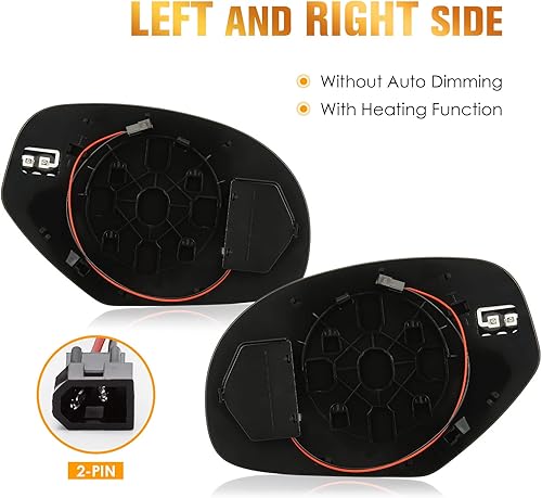 Miniatura 2 de Espejos Laterales Calentados Izquierdo y Derecho con Cristal para 2007-2014 Cadillac Escalade Chevy Avalanche Silverado Suburban Tahoe GMC Sierra