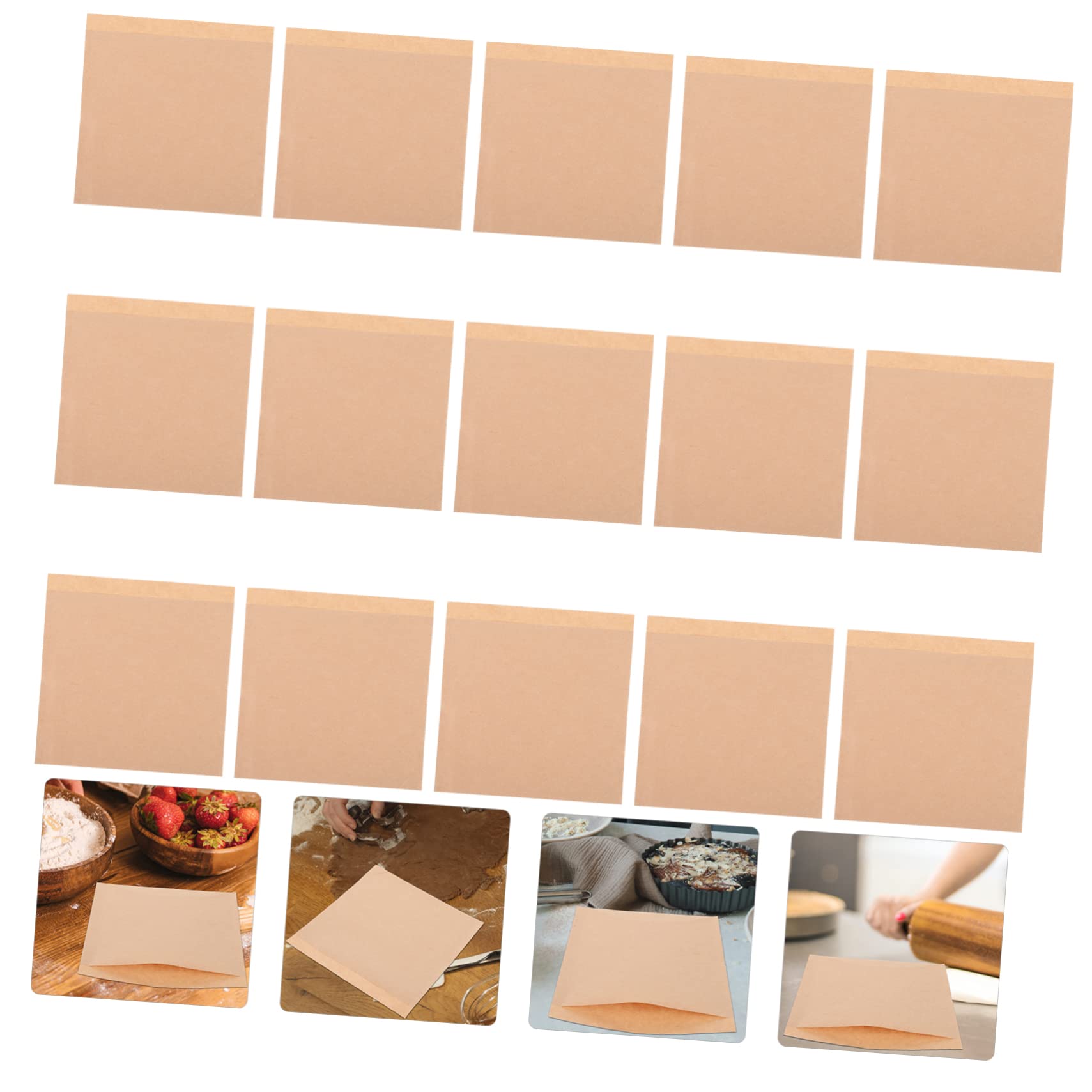 Healeved 500pezzi Sacchetti Di Carta Da Forno Carta Kraft Sacchetti Usa e Getta Per Pane Biscotti e Snack Per Cucina e Catering